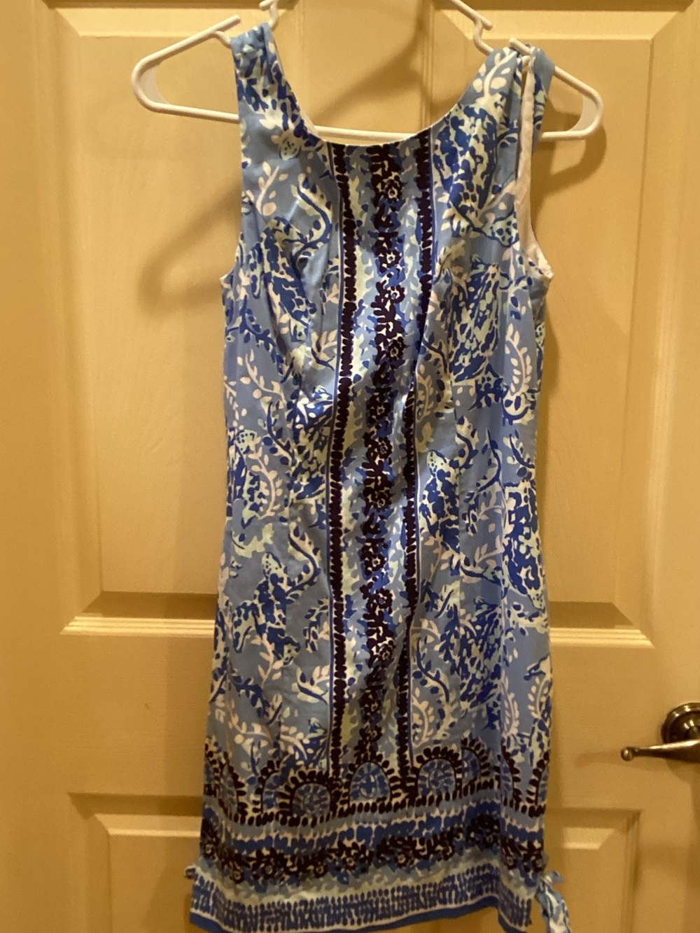Lilly Pulitzer Light Blue & Navy Printed Sleeveless Shift Dress